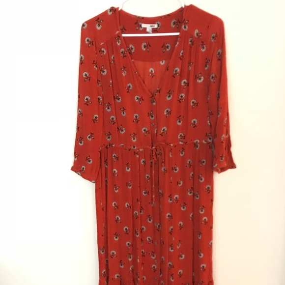 Amuse Society Kimia Rust Red Floral Maxi Dress - Picture 4 of 4